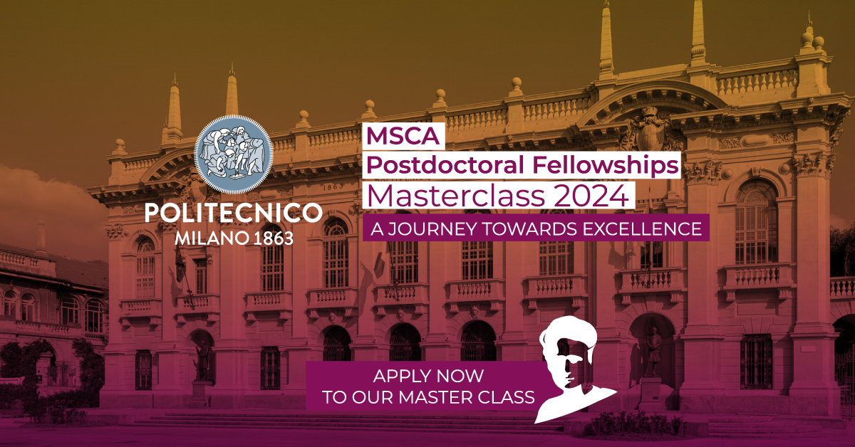 Politecnico di Milano launched the 7th edition of the MSCA PF Masterclass for applicants to the #MSCA European Postdoctoral Fellowships call 2024. Deadline for application: 7 May 2024 @MSCActions polimi.it/en/faculty/wor…