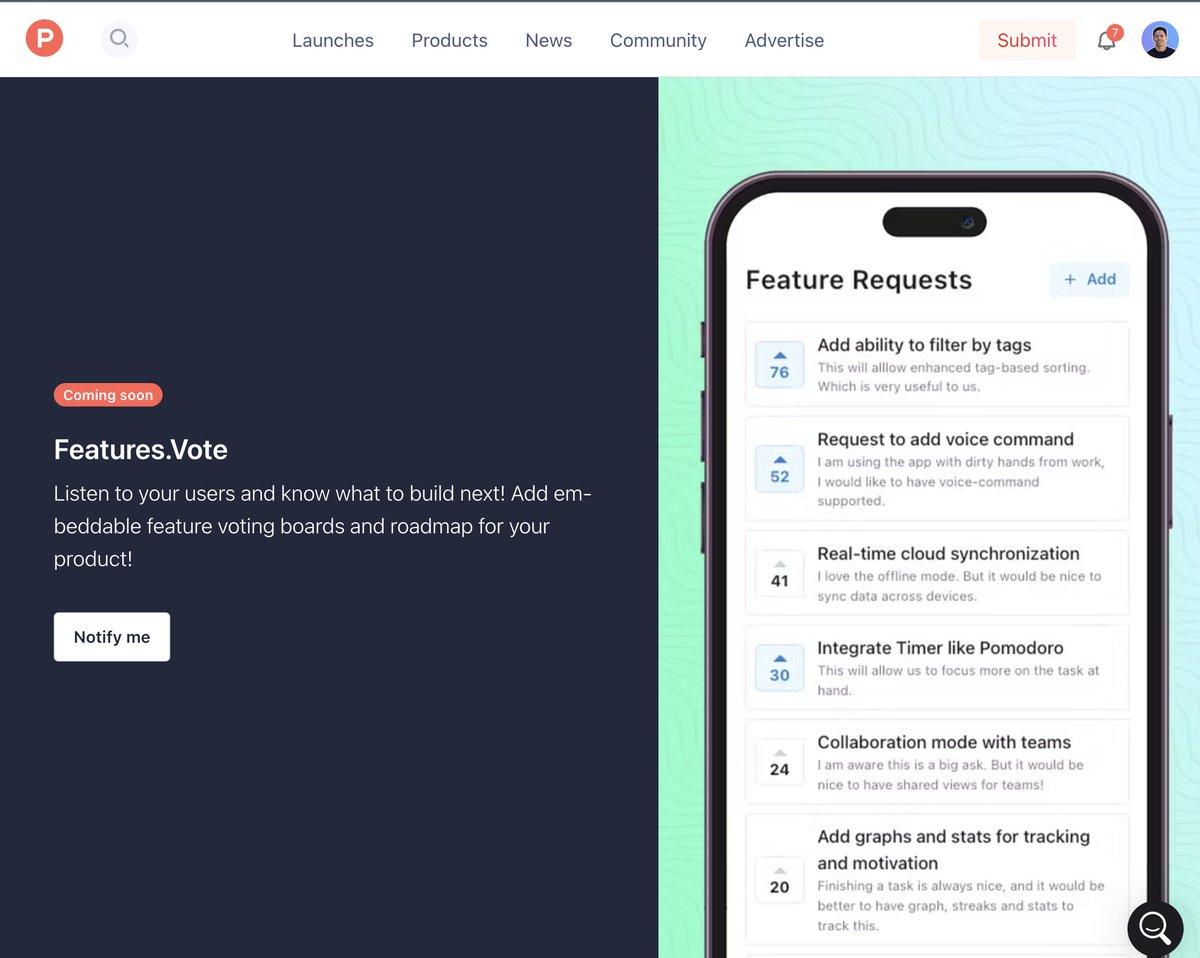 gabriel__xyz's tweet image. Let's do thiiiiss!!
Scheduled my first ever Product Hunt launch 🥹
If you have any scheduled Product Hunt launch, link it below and I will happily support it 👇🏽
#buildinpublic