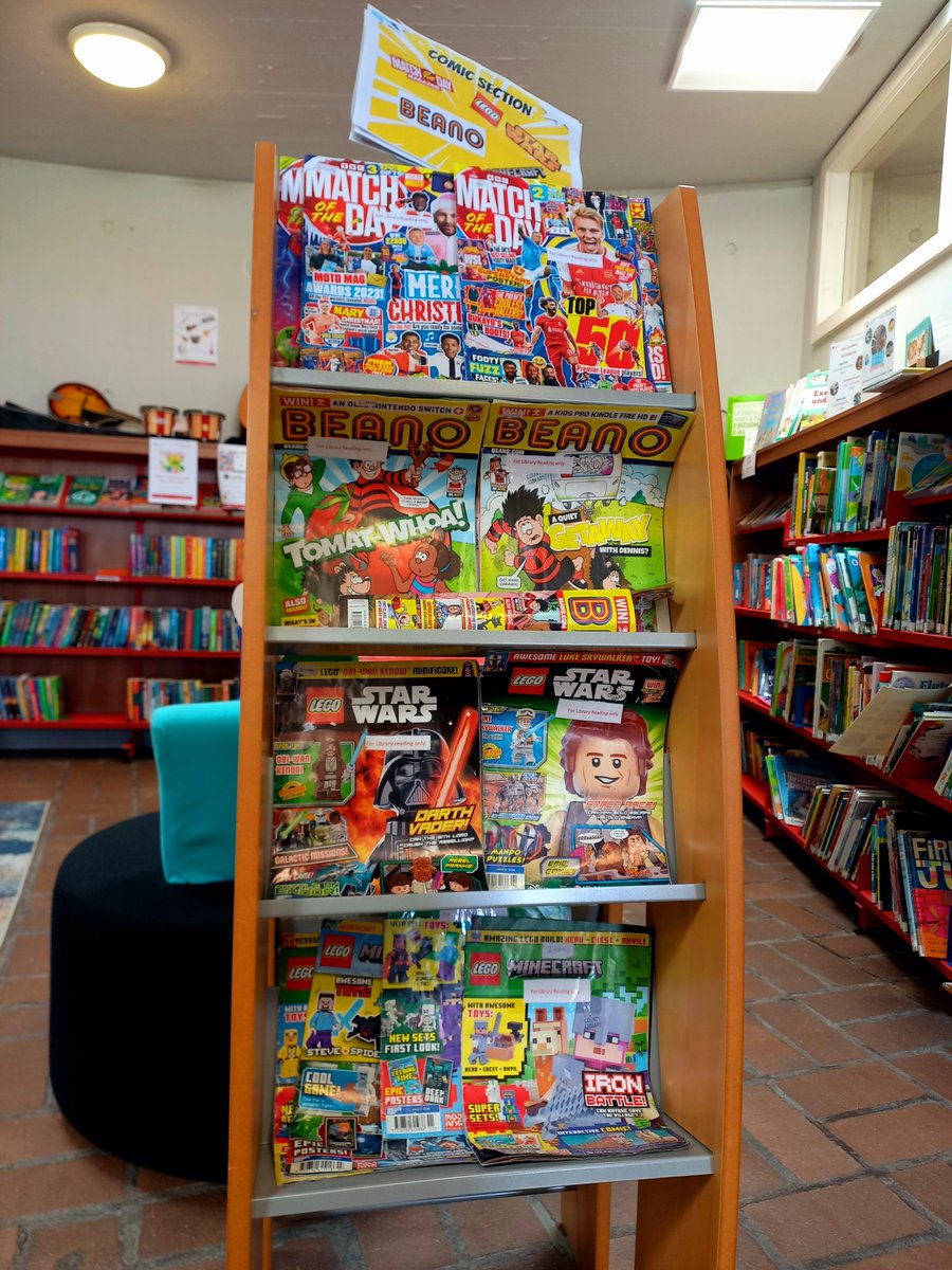Read the latest comics in #BantryLibrary or borrow from the back issues. We have a selection of #Beano, #MatchOfTheDay, #LEGOStarWars and #LEGOMinecraft.

#comics 🙌🤩