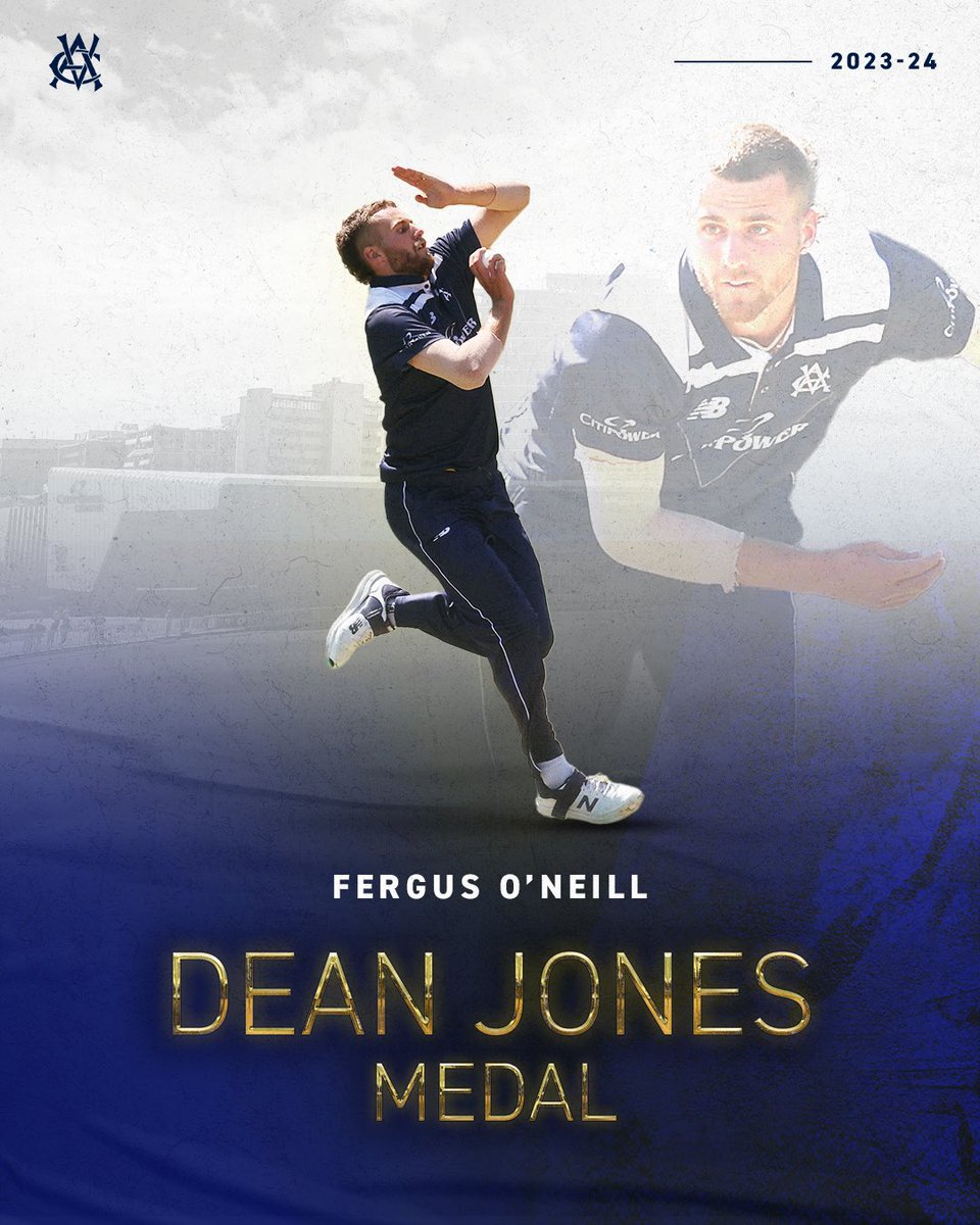 All for the V 🙏   Fergus O’Neill wins his first Dean Jones Medal following a superb white-ball season.   #vicsdoitbetter