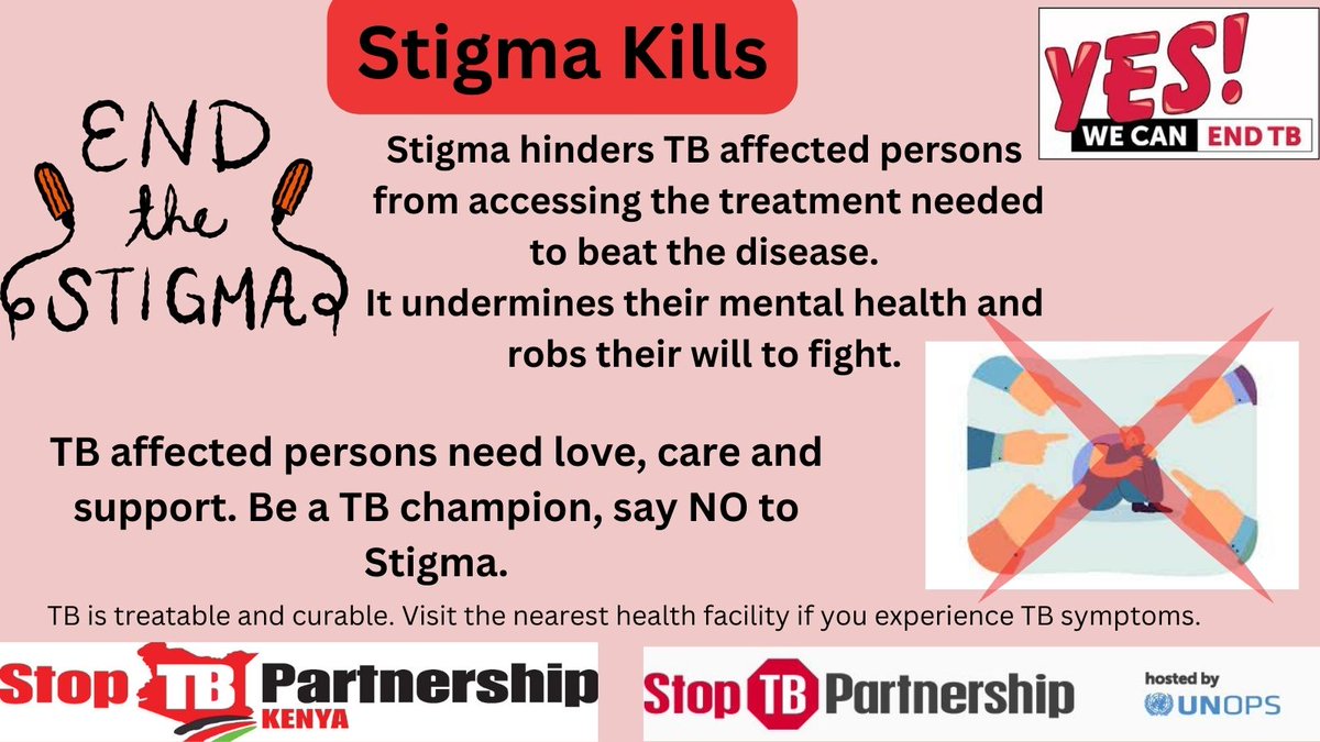 Ending the stigma surrounding TB isn't just a matter of kindness; it's a matter of life and death. Say No to TB Stigma, Be a TB Champion. #TBAwareness #YesWeCanEndTB @StopTB @NTLDKenya @CHSKenya @TBChampions_ke @Amref_Kenya @USAIDKenya @WHO @MOH_Kenya @pamojatbgroup