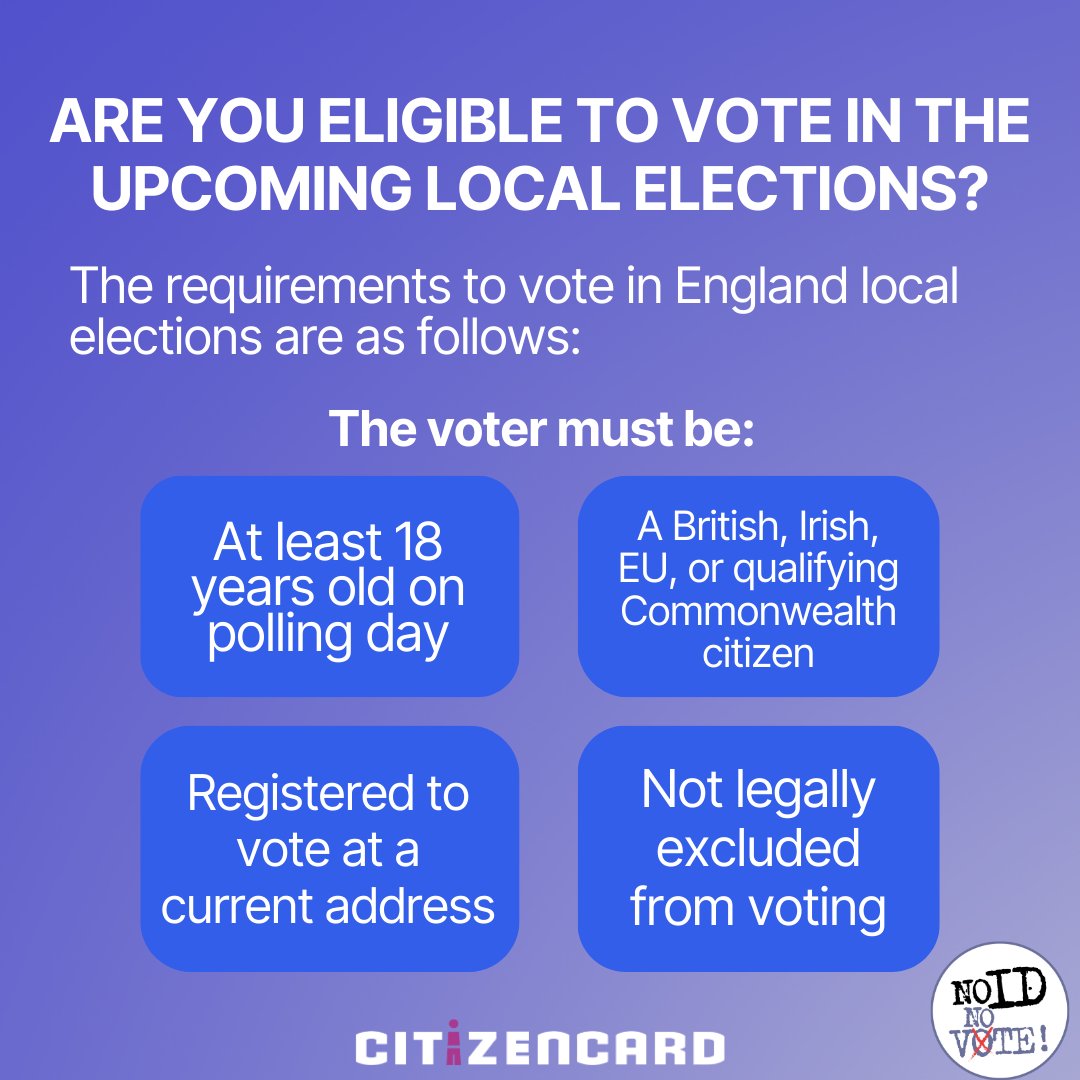 Local elections are on the 2nd of May! Remember to bring #voterid! #MayElections
