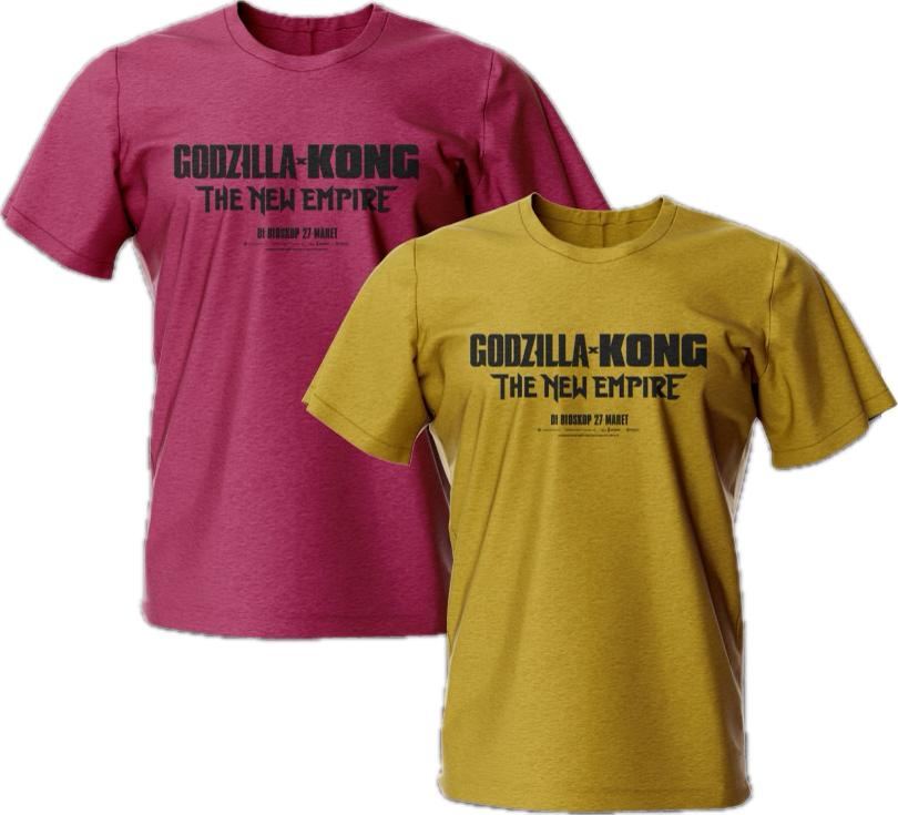 Dapatkan kesempatan memenangkan T-Shirt #GodzillaxKong The New Empire berikut ini. Tonton filmnya di bioskop, tulis ID di tiket, foto lalu post di akunmu disertai karakter favoritmu di film ini dan alasannya., tambahkan #GxKID. Paling lambat 10 April 2024.