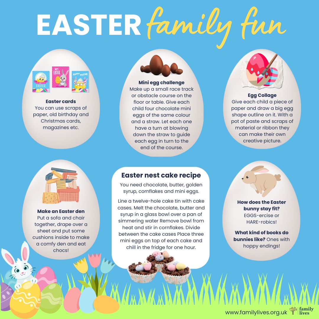 Entertaining the children during the Easter 🐣 break is not always the easiest thing to do. Our ideas will not break the bank and are a great alternative for indoor fun especially if the weather isn't great ☔🌧️ow.ly/nxaY50QYrK5