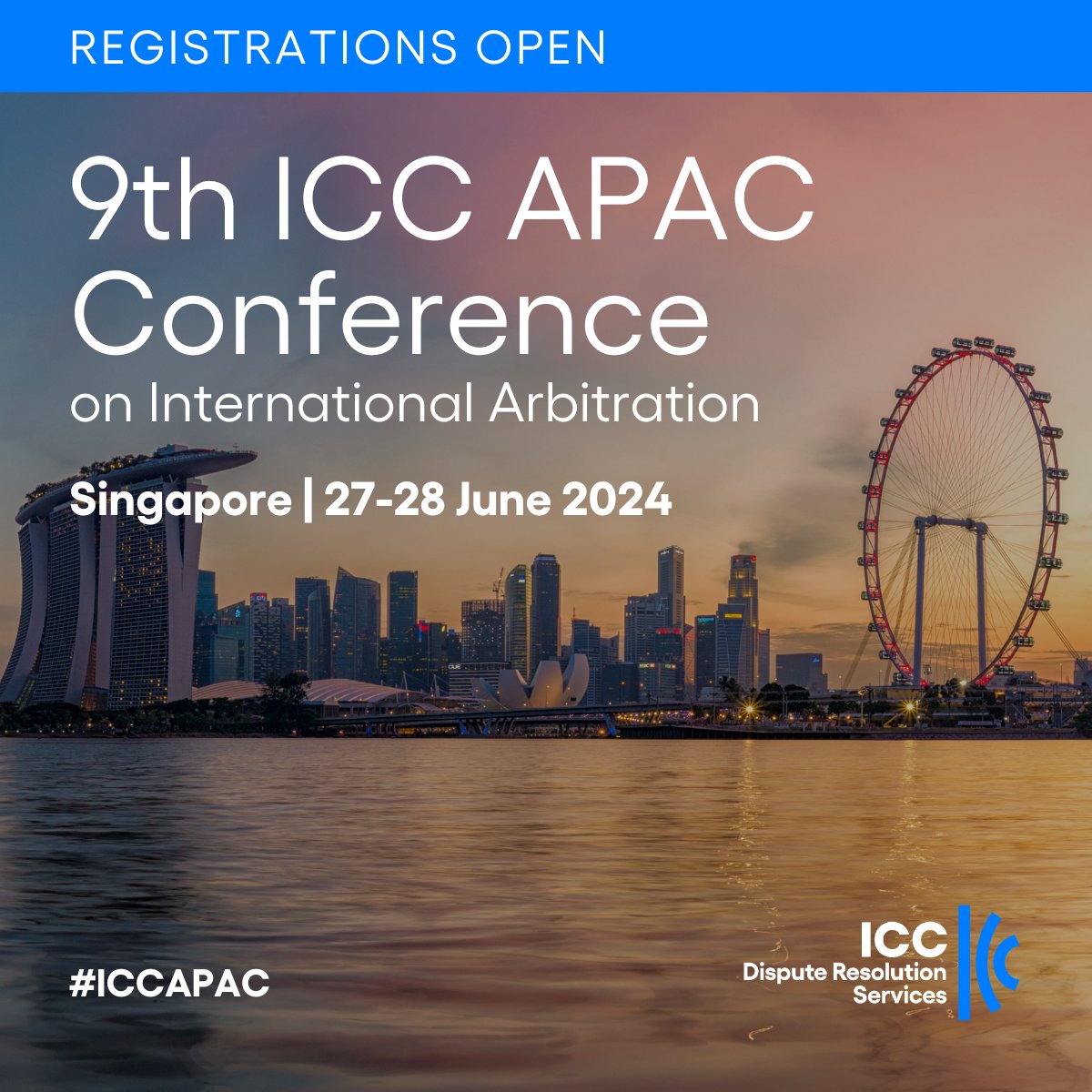 ICC_arbitration's tweet photo. #ICCAPAC: Registrations are now open ๐ฃ
Taking place in Singapore on 27-28 June 2024, the 9th ICC Asia Pacific Conference is a must-attend event for arbitration practitioners. Make significant savings with the Early Bird rate! ๐ค Get your ticket at https://t.co/jKBnwSV2dx ๐ซ https://t.co/JPonFxkZKQ