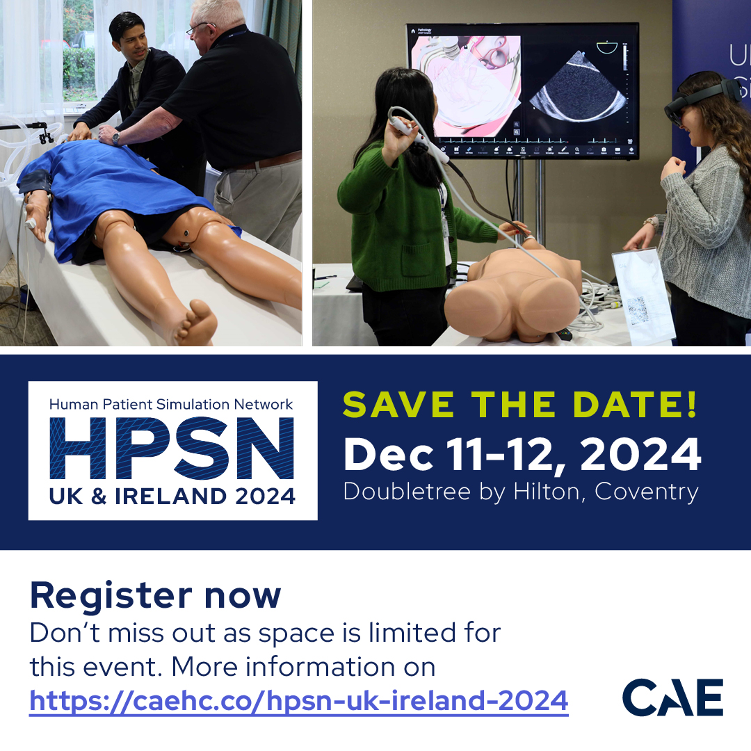 Mark your calendars for HPSN UK & Ireland 2024! On December 11-12, discover new medical simulation solutions and engage with industry colleagues, experts and our product specialists. Space is limited, so register now. 🔗caehc.co/hpsn-uk-irelan… #HPSNUKIE