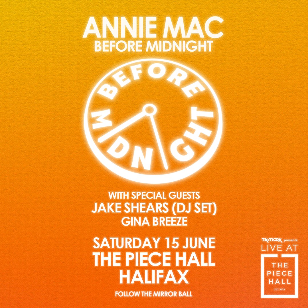 📣 Support confirmed! DJ @anniemacmanus will be joined by Scissor Sisters frontman @Jakeshears and @GinaBreezeDJ when she heads to @TKMaxx_UK presents Live at The Piece Hall this June! 🤩 Tickets on sale now 👉 ow.ly/2sCF50R2Y5t