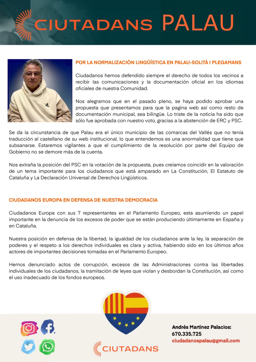 cs_palau's tweet image. 🟠 Nuestra publicación del mes en la revista @AlzinaPalau de Palau-solità i Plegamans  #PSiP