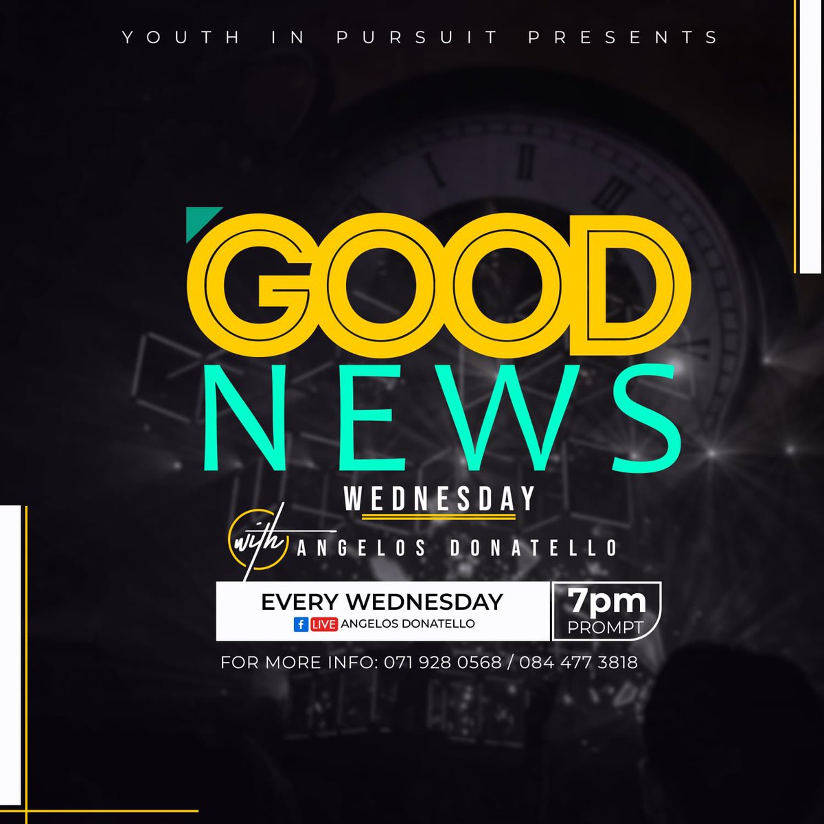 YouthIn_Pursuit's tweet image. It’s GoodNews Wednesday! Which truths within the scriptures are gonna be unveiled?

Join us tonight at exactly 7pm to find out! Bring a pen, notepad and a friend, as we go LIVE on Youth In Pursuit Facebook page!
#goodnewswednesday
#wordsession
#facebooklivestream
#youthinpursuit