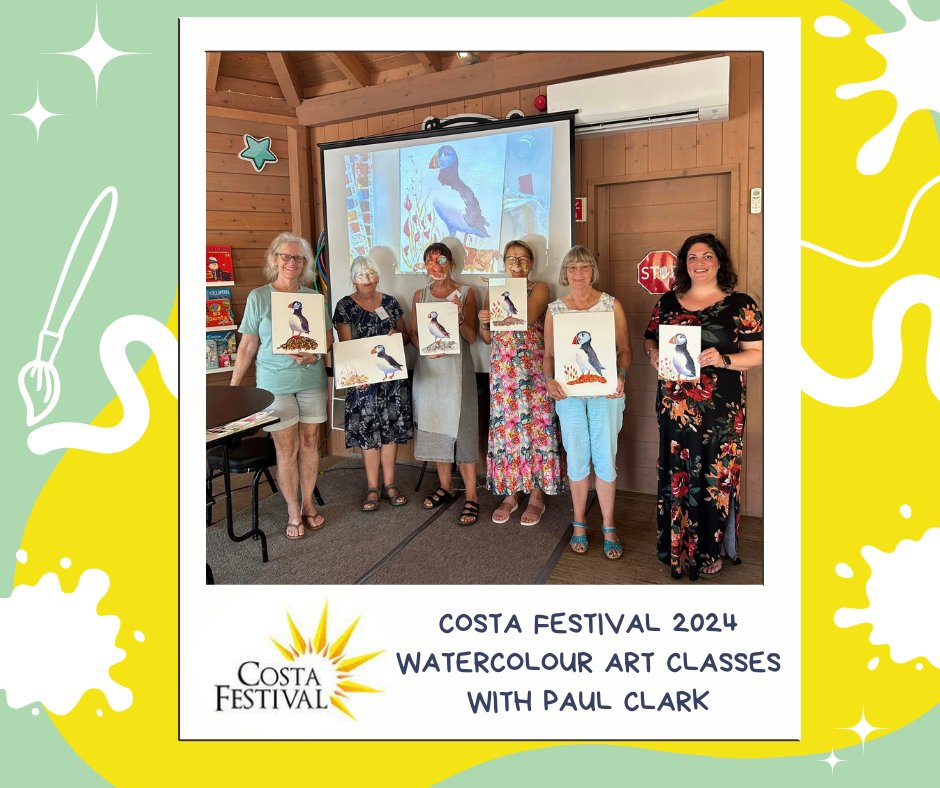 A Costa Festival is much more than just a music festival!☀️🎼 Enjoy watercolour art classes with world renowned YouTube artist Paul Clark! Soak up the inspiration on offer and then channel it into this meditative and fun art form!🎨