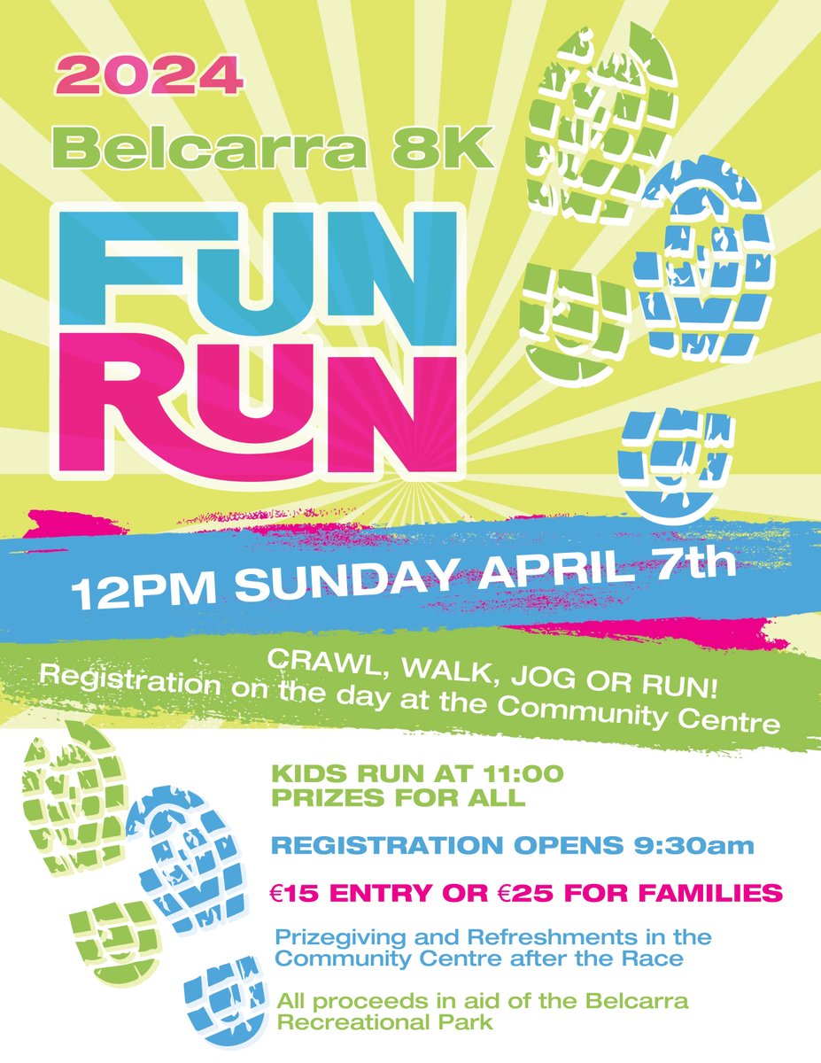 **Belcarra 8k Fun Run ** ⏲️April 7th @ noon See full details below
