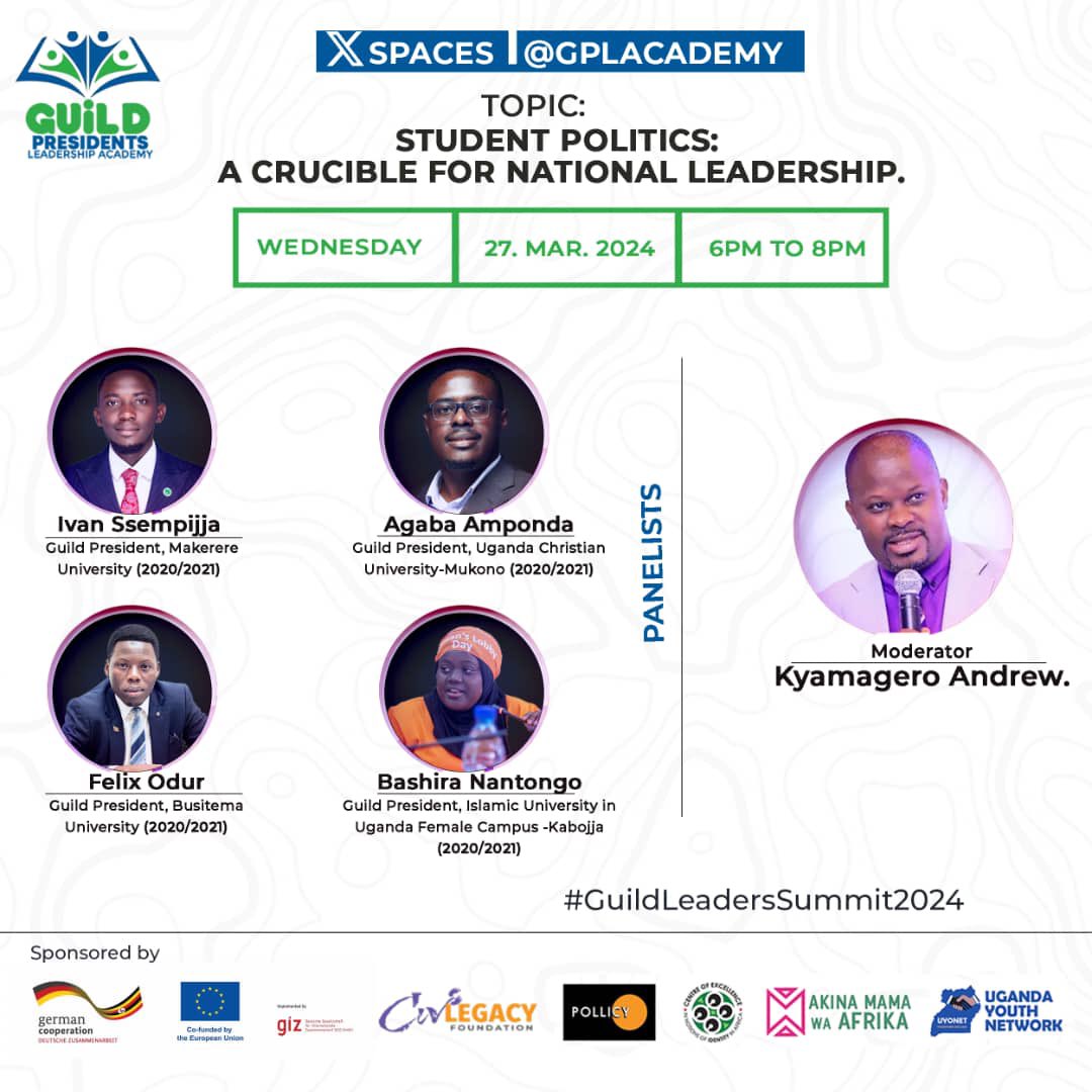 Many of us are products of Students’ Politics and we strongly believe the process of making “quality” leaders for our society is indeed a gradual one; and we are willing to keep learning. The link is x.com/i/spaces/1jMKg… @Makerere @NUPInstitutions @DavidLRubongoya @HEBobiwine