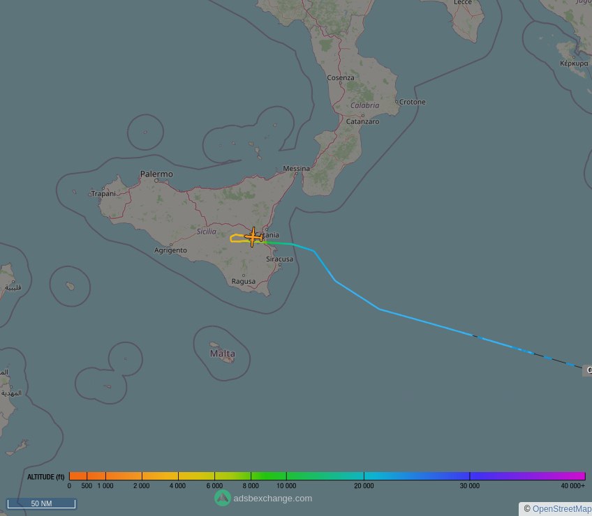 IntelskyB's tweet photo. ๐ผ ๐บ๐ธ United States Navy โ๏ธ SW4 ( Swearingen C-26D Metro )ย (900528, #ADFD6D) as flight #CNV6326 was just spotted over ๐ฎ๐น Catania, #Italy at โ๏ธ 1775 ft.
๐ด Live tracking:
https://t.co/s7JsM8yhAS
๐ผ๏ธ by https://t.co/DmPVsxJ9oT https://t.co/eaxuQbunmn