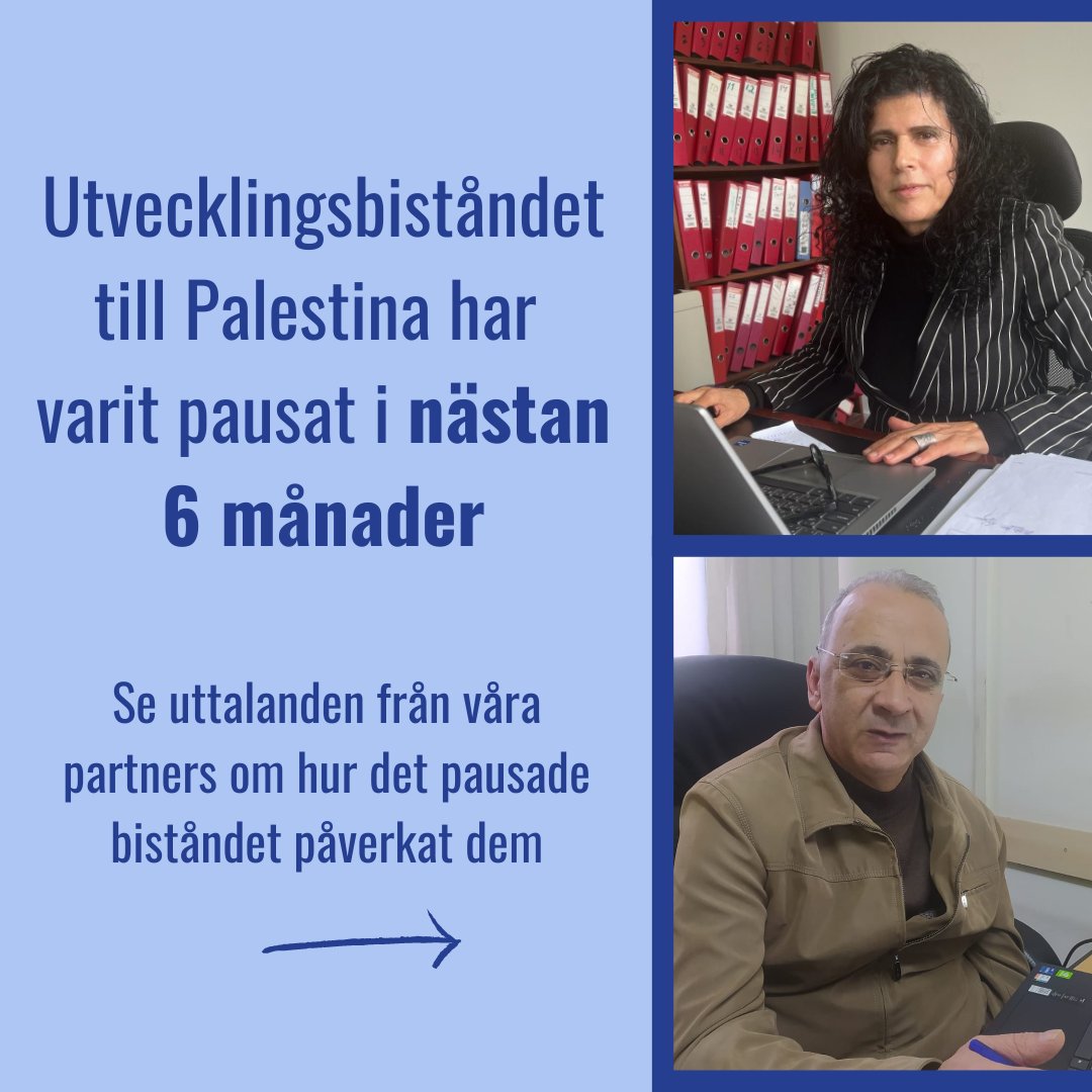 Operation1325's tweet photo. Vi välkomnar att frysningen av utvecklingsbiståndet till Palestina ÄNTLIGEN hävts. Våra partners viktiga arbete har redan påverkats. Vi vill ha tydliga svar för att kunna fortsätta vårt viktiga arbete för fred och demokrati i Palestina. https://t.co/Lvz6Ys77dI