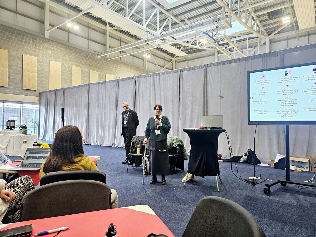 Dr <a href="/sharonlflynn/">Dr Sharon Flynn</a> and <a href="/SeanOReillyTHEA/">SeanOReilly@THEA</a> talk to #OER24 delegates about the themes and ambitious programme of work associated with Ireland's <a href="/ntutorr/">N-TUTORR</a> teaching and learning project