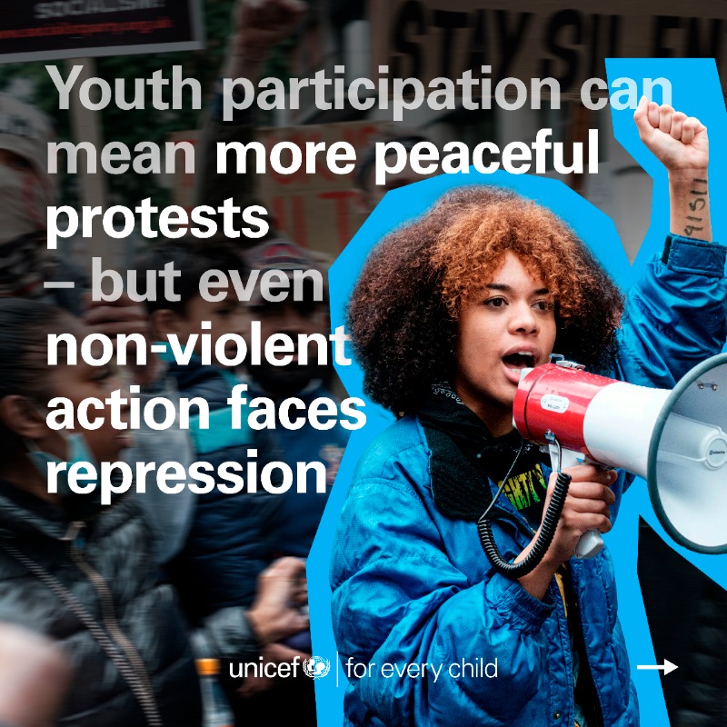 UNICEFInnocenti's tweet photo. 📣 In recent decades, we have seen more and more protests. Young people are leading the way and calling for action.&amp;nbsp;

✊The increase in youth protests raises concerns – but it also raises hope.

📣How and why are young people protesting to demand change?

Learn more: