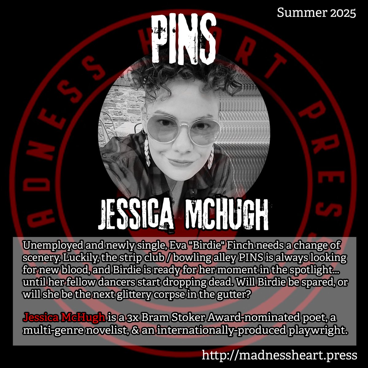 Coming in 2025: PINS by 3x Bram Stoker Award-nominated poet, playwright, and novelist Jessica McHugh! #Horror #Books