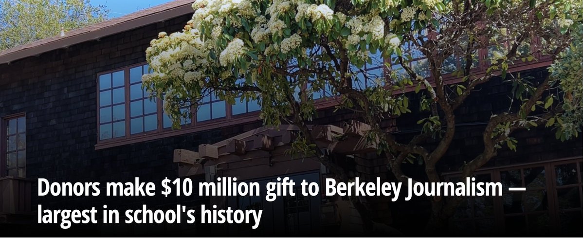 Announcing a $10 million gift to @UCBerkeley Journalism from Angela and David Filo! “Great journalism is essential to a thriving democracy. We have to invest in training the next generation of journalists...' said Angela Filo ('99). journalism.berkeley.edu/10-million-gif…