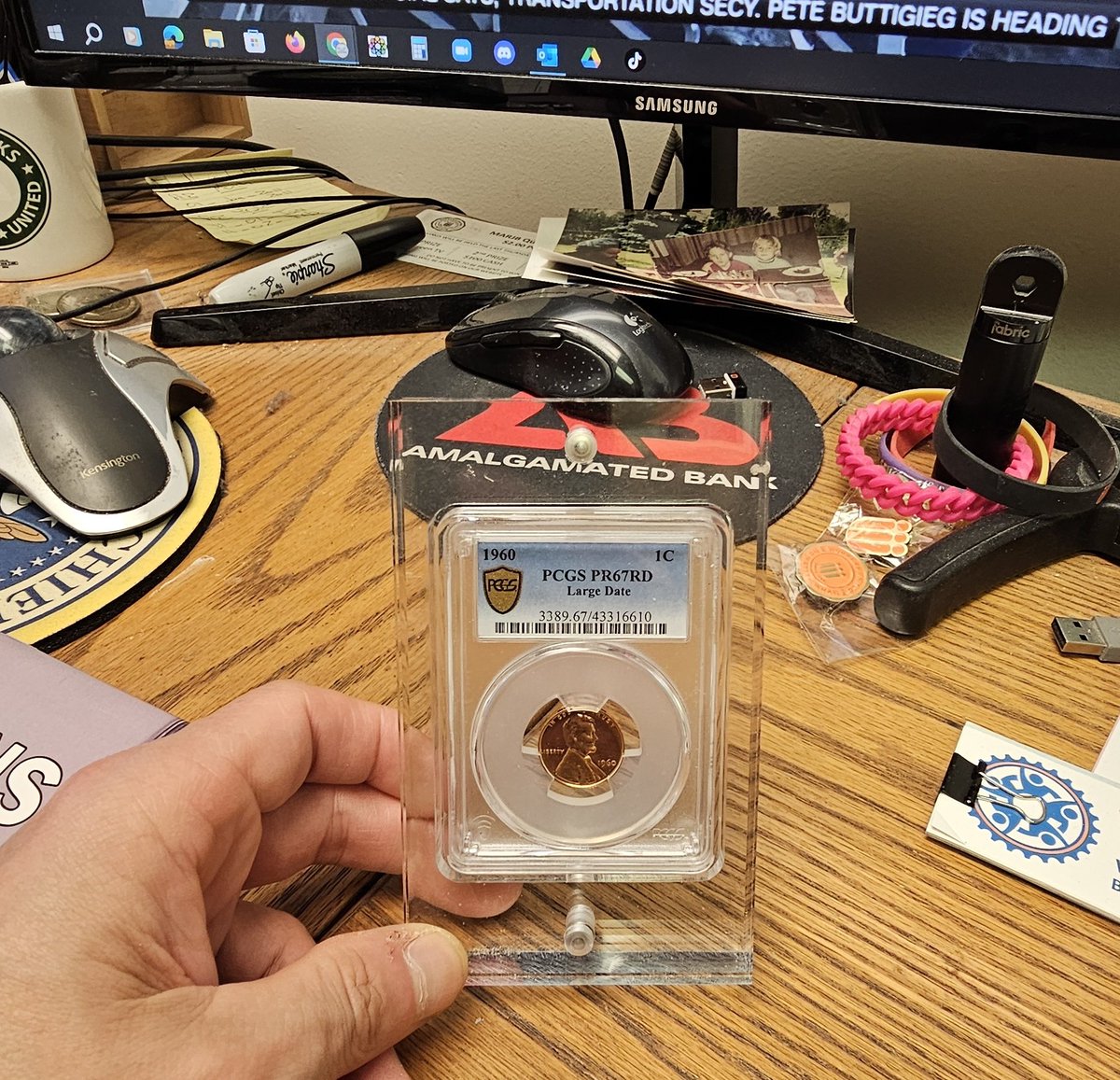 Just sayin, you might have one of the coolest office desks if you have a 1960 Proof Lincoln Large Date Cent on your desk! #lincolncent #lincolnpenny #pcgscoin