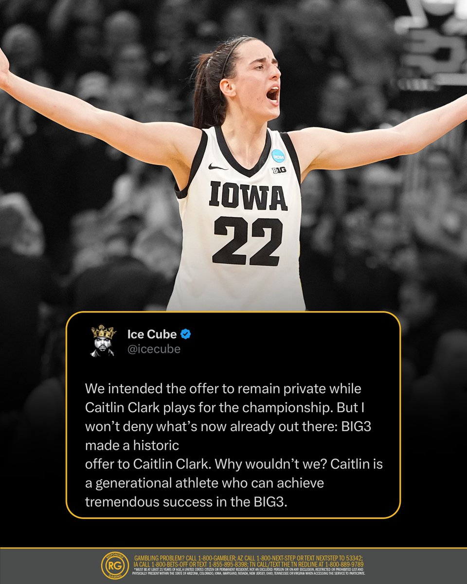 The BIG3 made "a historic offer" to Caitlin Clark to join Ice Cube's league 😳