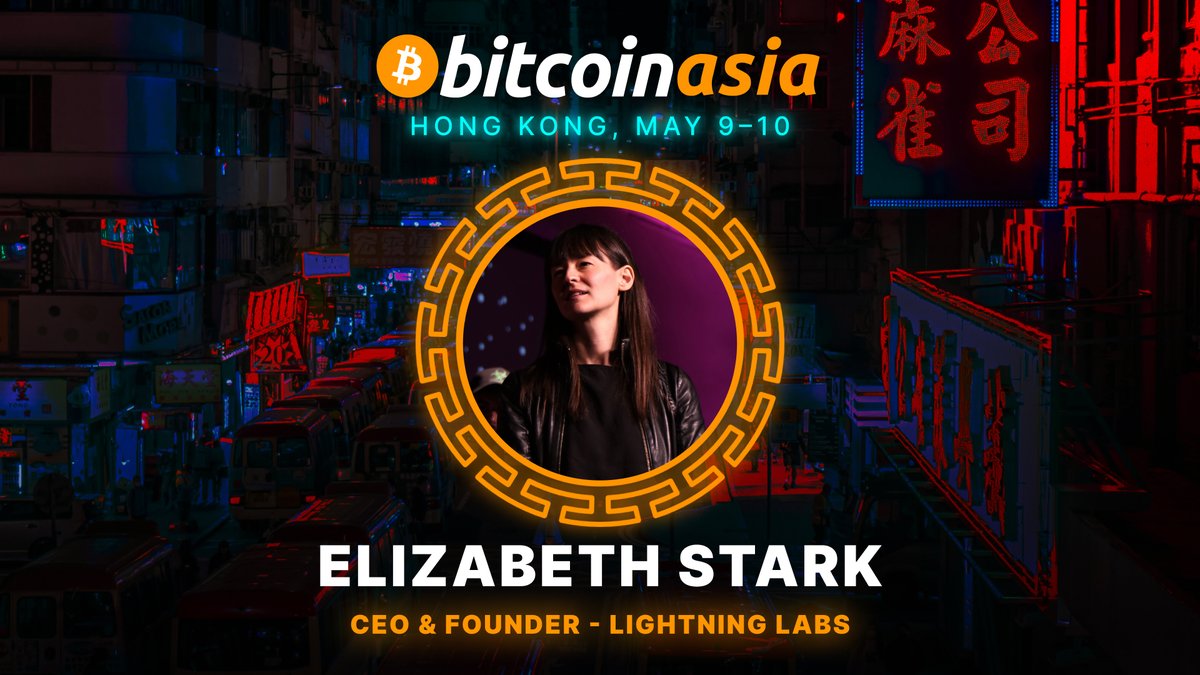 ANNOUNCEMENT: Lightning Labs CEO Elizabeth Stark to speak at #Bitcoin Asia!

Stark is building a programmable financial layer for the internet with fast, scalable bitcoin transactions using the Lightning Network 🙌
