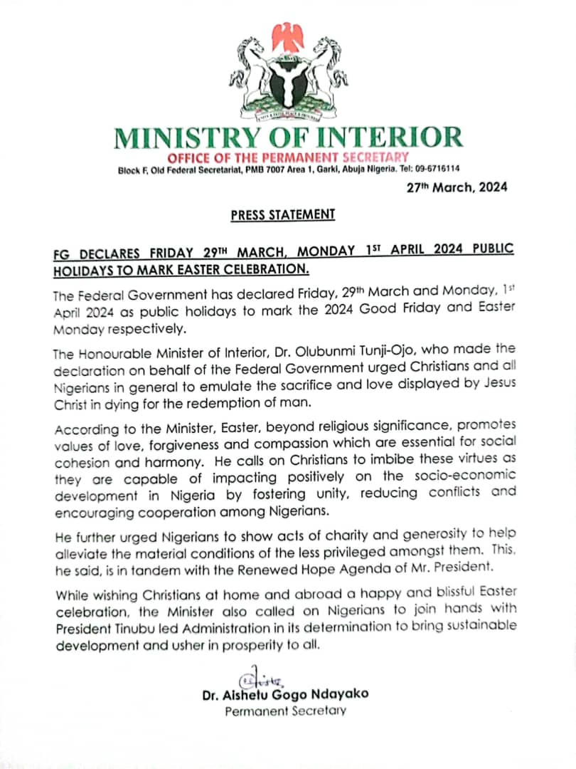 Ministry of Interior (@MinOfInteriorNG) on Twitter photo 2024-03-27 15:29:35