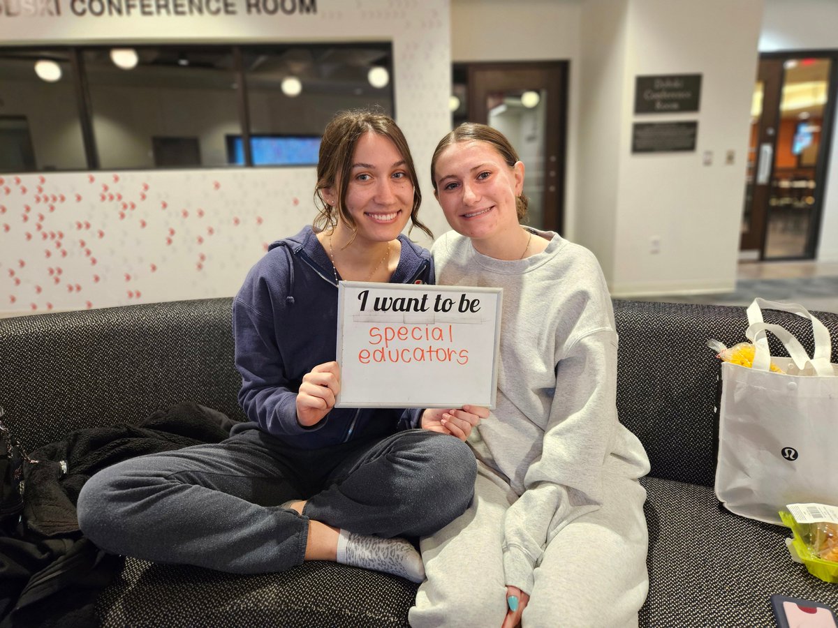 Education majors Peyton Moenter (left) and Kylie Patronski (right) want to be special education teachers.📷 What about you? Who do you want to be? We can help! #YourFutureStartsHere