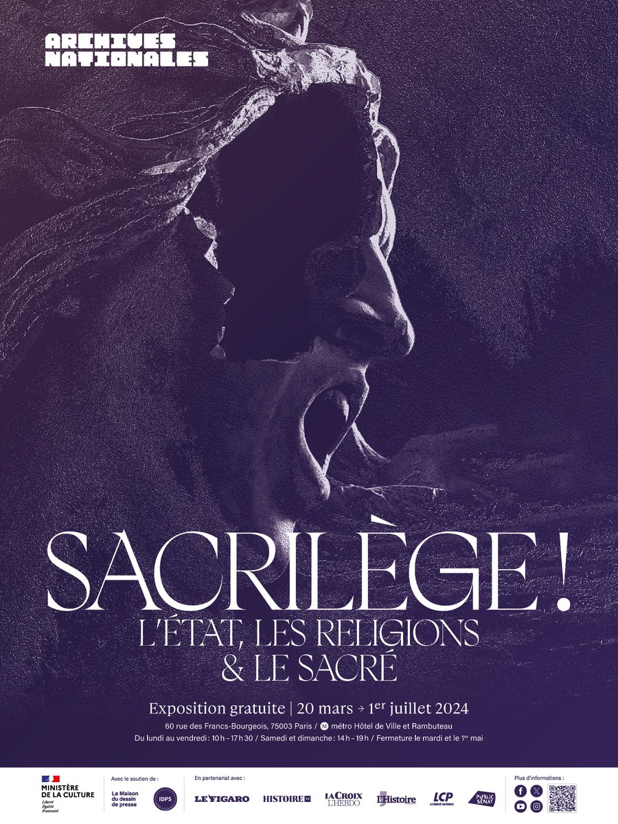 histoiretv's tweet photo. #Partenariat

L’exposition " Sacrilège ! L'État, les religions et le sacré, de l'Antiquité à nos jours" est à découvrir gratuitement du 20 mars au 1er juillet 2024 aux @ArchivesnatFr en partenariat avec #HistoireTV

+ d'infos ici ➡️ https://t.co/jCQDRTiAPR https://t.co/ETCEerbx5R