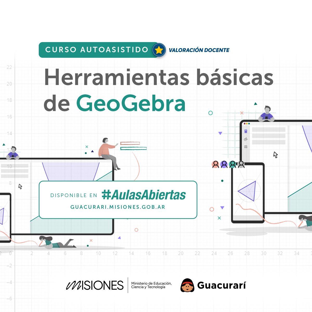 🔢Nuevo Autoasistido Herramientas básicas de Geogebra encontralo en #AulasAbiertas

Destinado a Docentes de matemáticas de nivel secundario 
⭐Cuenta con valoración docente

 Aprende a utilizar Geogebra para facilitar la comprensión de conceptos abstractos.✨