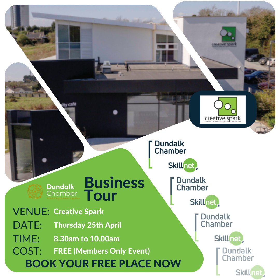 Register for a FREE Business Tour @CreativeSparkie Thursday 25th April at 8.30am to 10am Book dundalk.ie/event/business… #louth #networking #BusinessGrowth