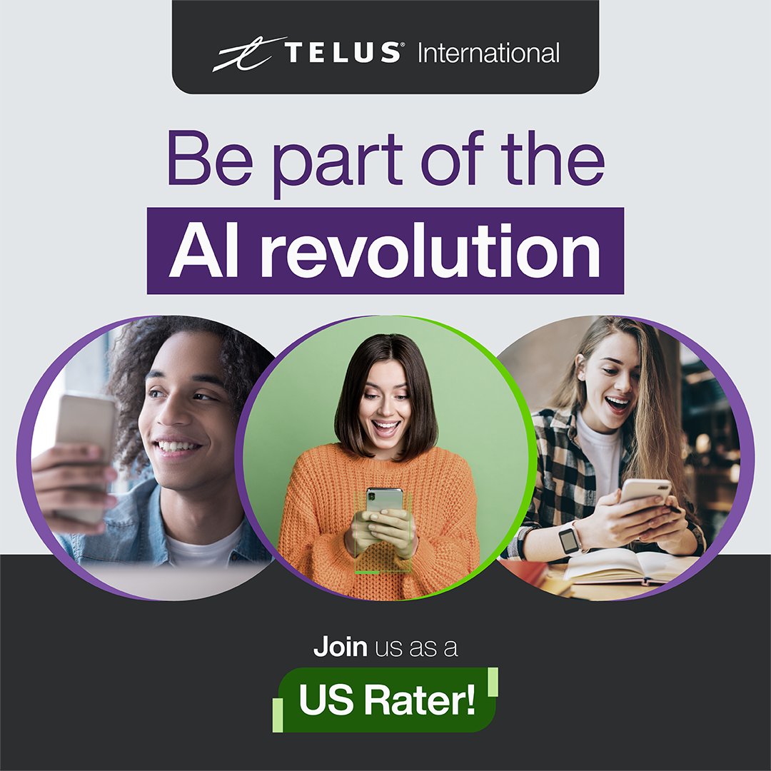 Finding the balance between earning money and spending time with your family can be challenging. Our remote AI projects allow you to work from the comfort of your home, giving you the flexibility that you need. Join us today:

jobs.telusinternational.com/en_US/careers/…

#RemoteOpportunity #AI