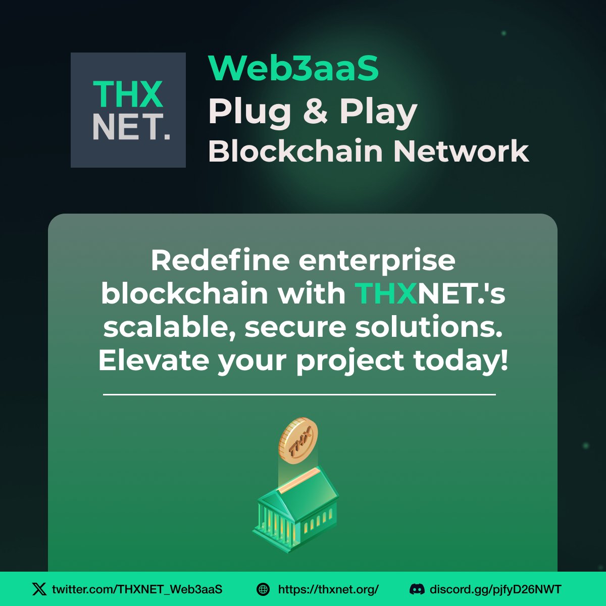 THXNET_Web3aaS's tweet photo. Redefine enterprise blockchain with THXNET.'s scalable, secure solutions.🪩

Elevate your project today! 🚀   
#RedefineBlockchain #THXNET https://t.co/j2Q3nCP8up