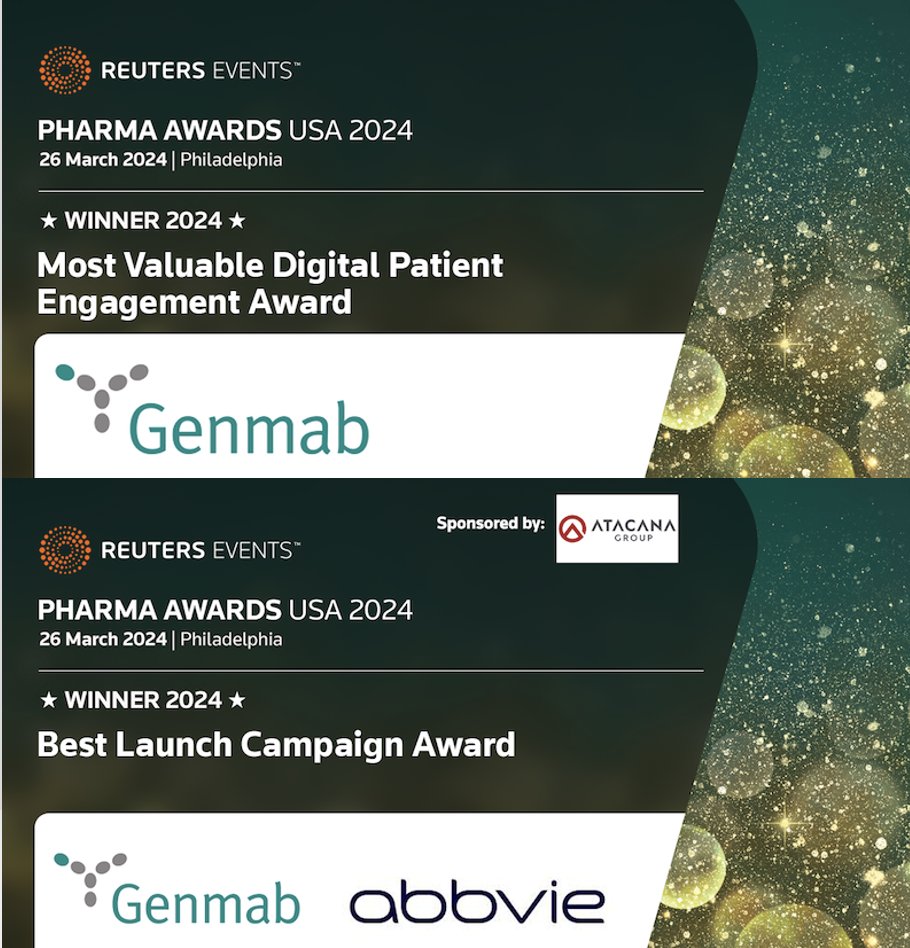 Congratulations to our colleagues recognized this week for their work on our patient support program and brand launch, which received the 2024 @reutersevents  Pharma USA Award for Most Valuable Digital Patient Engagement and Best Launch Campaign, respectively. #REpharmaUSA