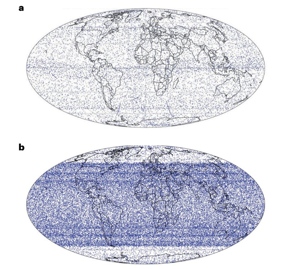 Pretty startling map of what our skies will look like if a proposed new 65,000 satellites are launched Source: nature.com/articles/s4189…