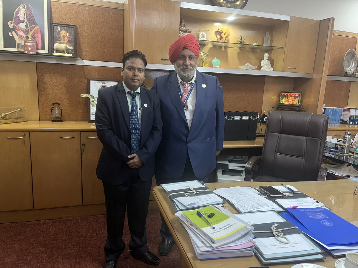 FCA_Santosh's tweet photo. Have met with  Nanda Sir, VP of ICAI &amp; had a long discussion about postponement of #caexams,submitted representations too,they hv to take Inter exam in Sept, postponement will impact other plannings, so it will not be feasible, Kindly get back to study🙏🙏 #icaiexams #castudents https://t.co/l48RU9Ybea