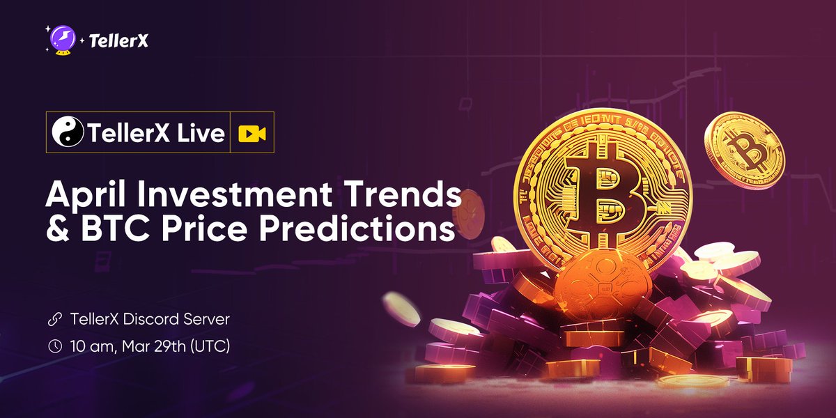 Get hyped, Fam! 🚀

Join us for the next #TellerX Live! 🌟

Unveil your account's performance in this bullish market 📈. With $BTC climbing, what's on the horizon for #bitcoin this April? Our #Master Alex has all the insights.

Claim your spot now 👇!

📈 April Investment Trends