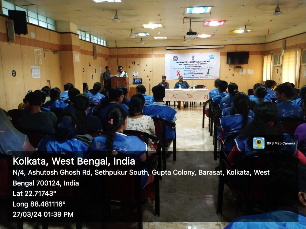 nssbgc_unit's tweet photo. #NSS Unit of #Barasat Government College in collaboration with West Bengal State Aids Prevention and Control Society, Govt. of West Bengal organises #HIV awareness programme on 27.03.2024

Resource Person was Mr. Smarajit Roy

@rdnss_kolkata 
@_NSSIndia 
@YASMinistry https://t.co/LeaLnfp6vy