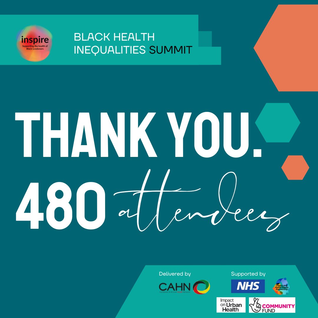 Thank you for your overwhelming support at the #BlackHealthSummit24! Your pledges to take #action to improve black health will definitely contribute to the long overdue change needed. Delivery team @cahn_uk Supported by @NHSEngland, @ImpUrbanHealth & @TNLComFund.