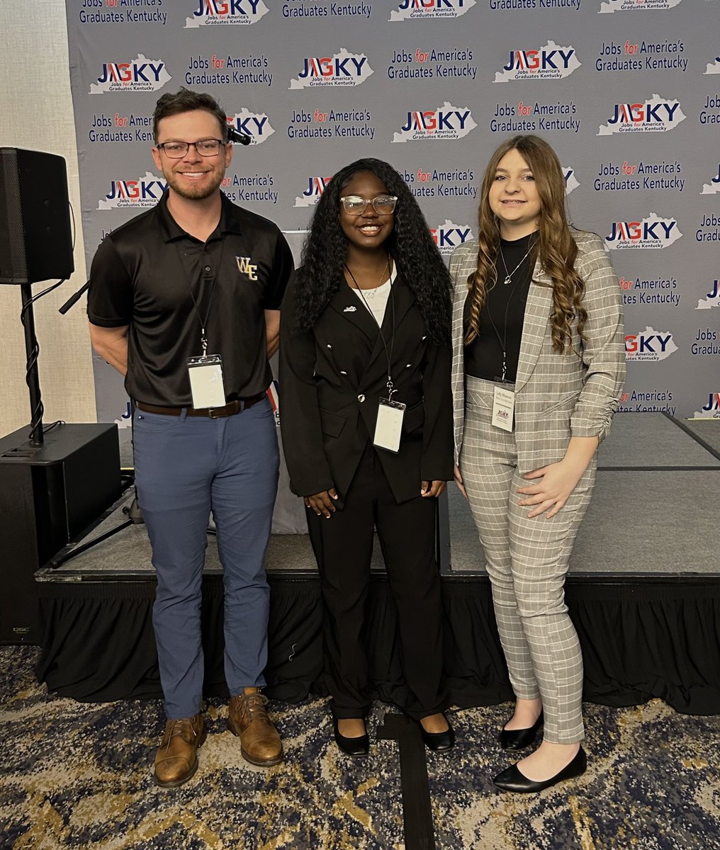 DAY #2 of STATE CDC❗️Kammora Gaston competes in the state competition of employability skills at 11:15 and Jolly Banton competes in the state prepared speaking at 1:40. 🔴⚪️ #JAGKY @WEHSRaiders @JAGkentucky @JAGnational