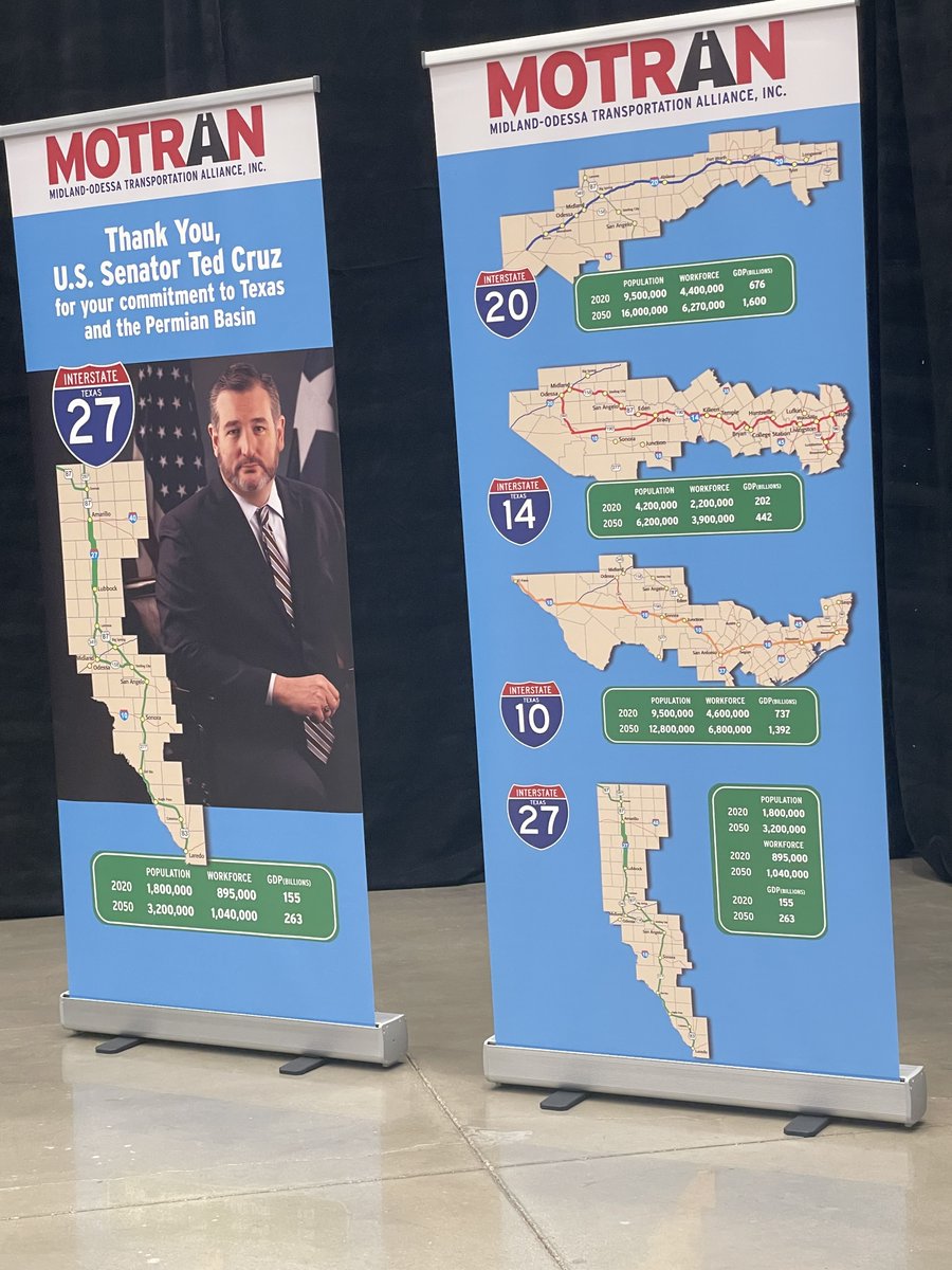 Yesterday, I had the honor of joining @SenTedCruz to celebrate the I-27 Numbering Act becoming law. I-27 is set to traverse through Midland Odessa and Big Spring. The interstate's development will allow for safer and faster travel, while also boosting the West Texas economy.