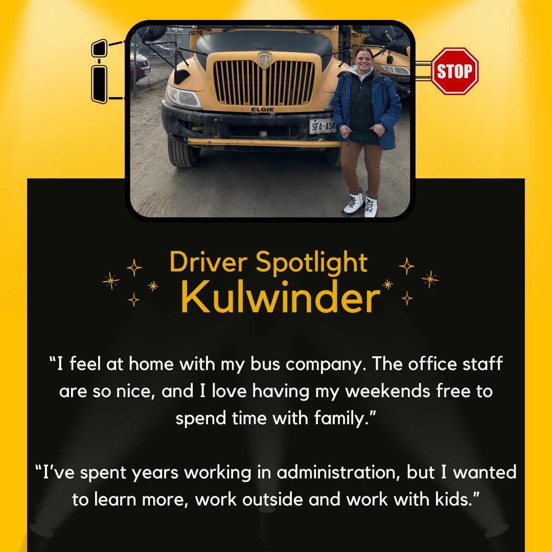 Instagram: 🌟Driver Spotlight: Meet Kulwinder!🌟 Visit mybigyellowbus.ca/become-a-bus-d… to find out how you can become an important part of your community as a bus driver @gowithelgie @MurphyBus @SharpBus First Student-St Thomas, Voyago & LangsBus