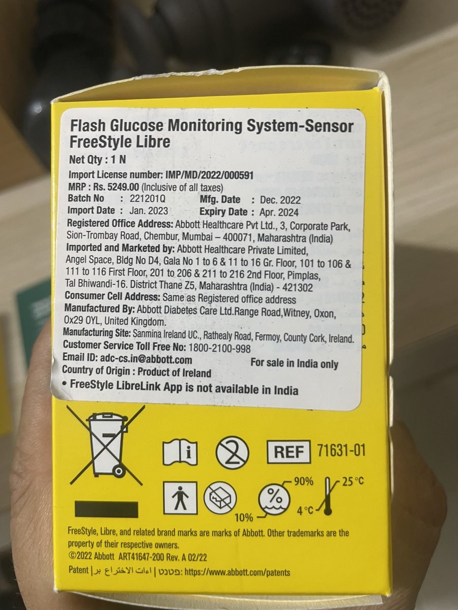 ritesh007garg's tweet photo. @healthifyme please explain why was I charged 5499/- for a 5249/- MRP CGM? The sensor was manufactured in Dec2022 and expires in April 2024, overcharging for an almost expired sensor? https://t.co/qaaG93sTGa
