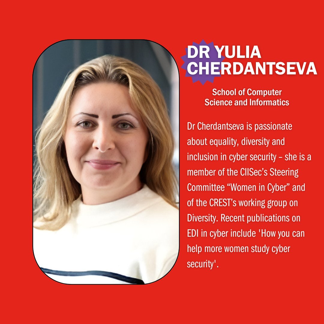 7/7 Dr Yulia Cherdantseva - @YCherdantseva 📍School of Computer Science and Informatics ➡️@CompScienceCU