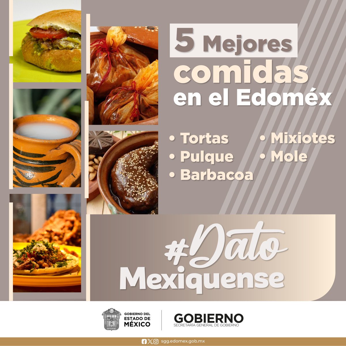 Descubre en este #DatoMexiquense la gastronomía del #EstadodeMéxico, ¡un deleite para todos los paladares! Saborea la tradición. #EdoMex