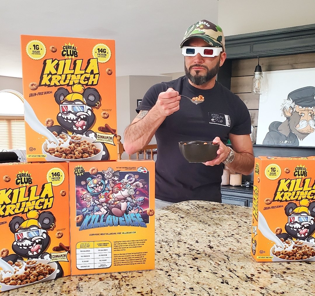 Gm, Happy Humpday Mfers! Starting the morning with a protein packed bowl of Killa Krunch! 💪 @killabearsnft
