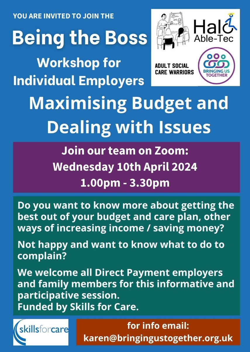 Have you booked yet, will be covering some of our  most recent blog posts: 
Challenging LA debt haloabletec.blogspot.com/2024/03/letter…
Alternative to NAFAO guide 
haloabletec.blogspot.com/2024/03/altern…
Challenging care charg rises
haloabletec.blogspot.com/2024/02/worrie…