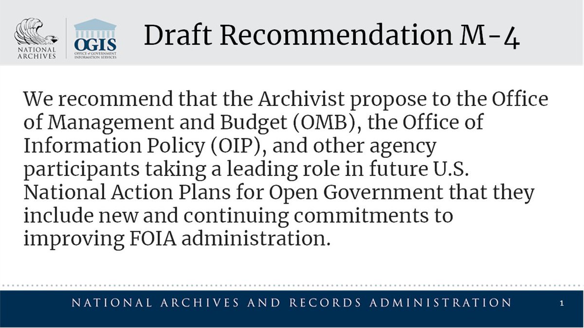 The #FOIA Advisory Committee heard this draft recommendation on March 5 and is scheduled to vote on it at their April 4 meeting. Have thoughts? 🤔Submit comments via archives.gov/ogis/public-co…