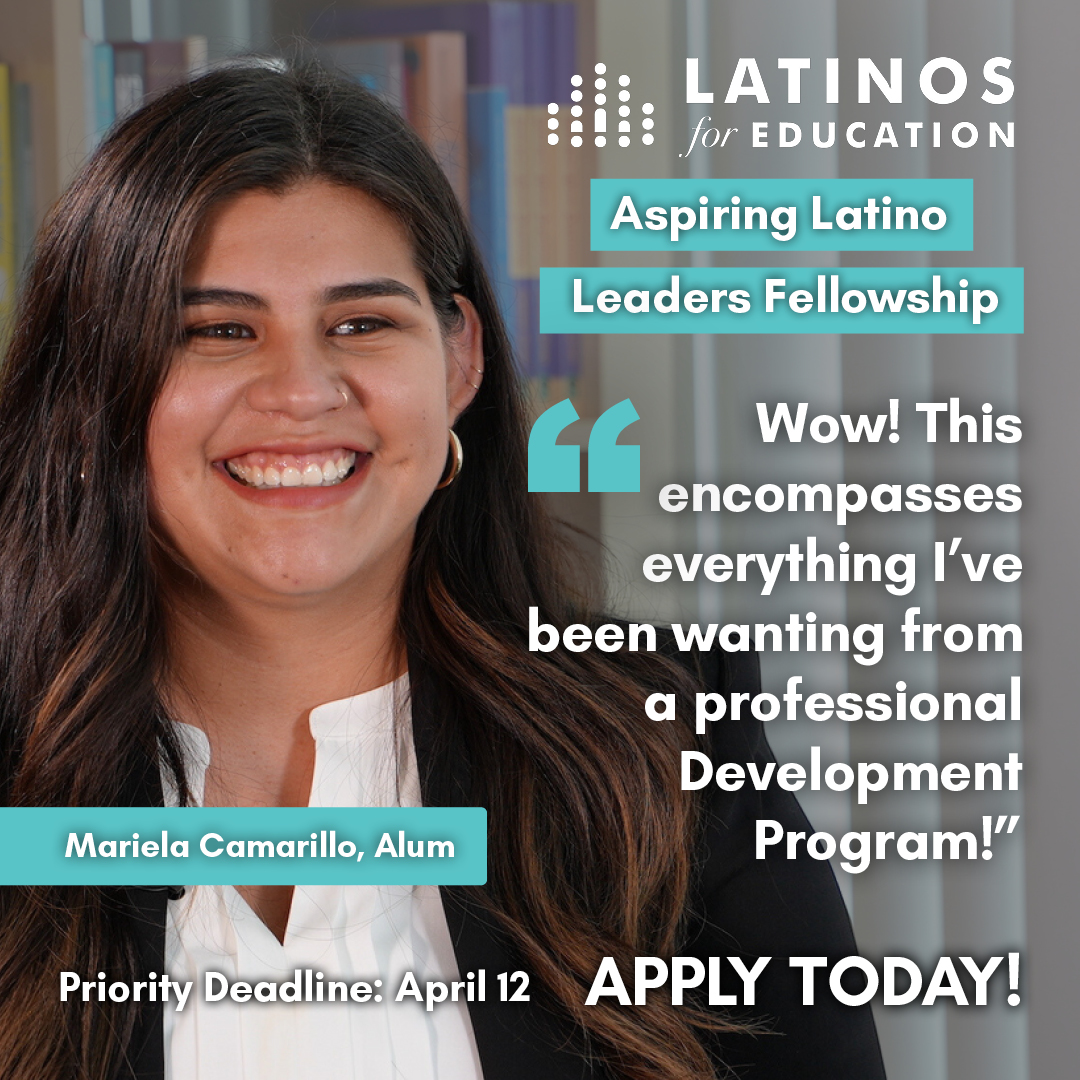 Ready to elevate your leadership journey? Apply for the Aspiring Latino Leaders Fellowship! Designed to empower Latino education leaders and broaden their impact in the education sector. Learn more and apply: hubs.ly/Q02qW4hn0 #ConGanasWeCan #ALLF