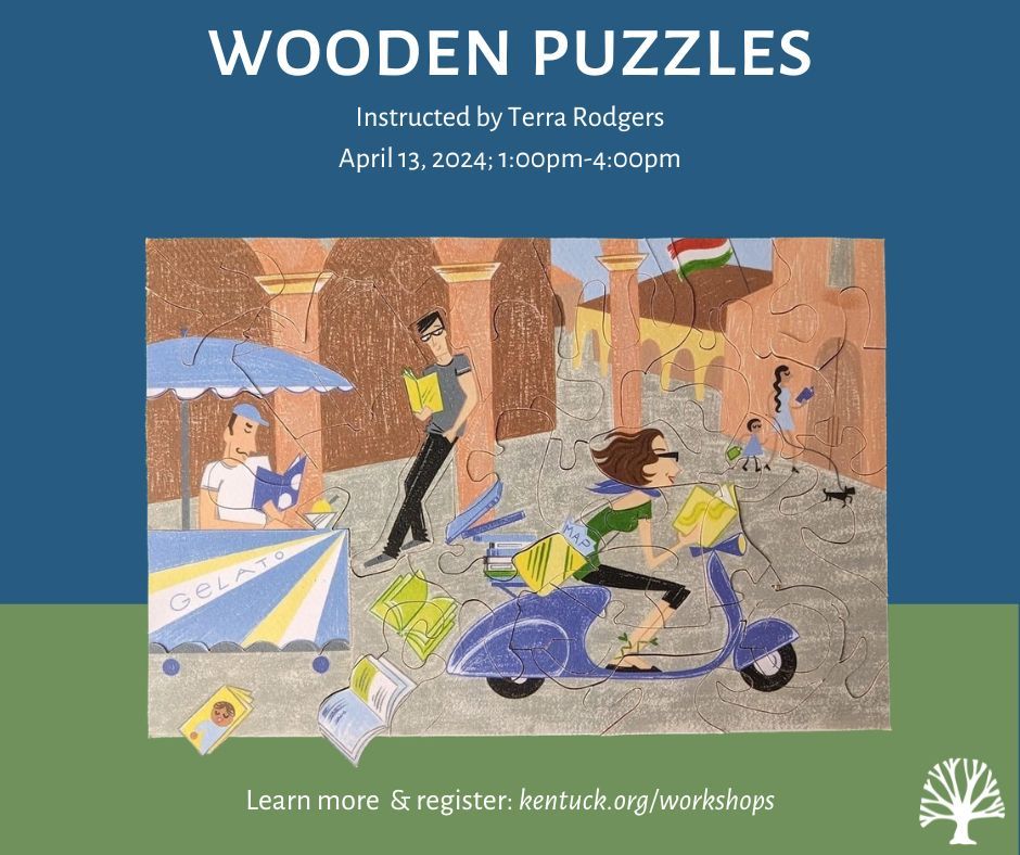 Learn to cut your own puzzle on a scroll saw in our upcoming workshop, Wooden Puzzles, instructed by Terra Rodgers! Learn more & register: buff.ly/49njVQl