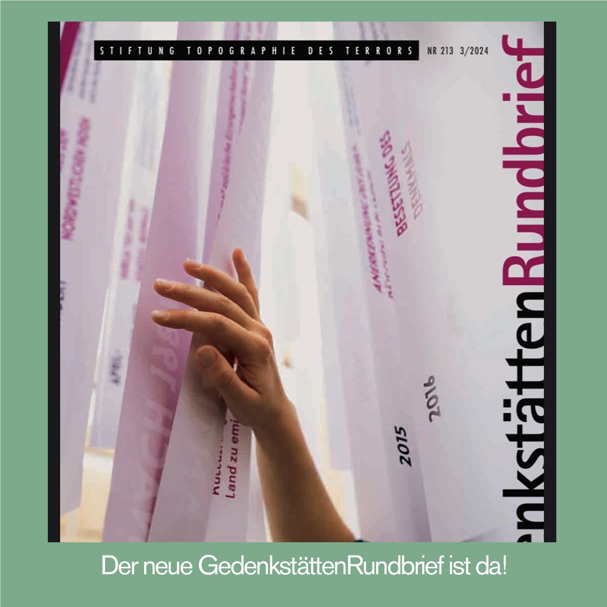 Lesepause gefällig? Der neue #GedenkstättenRundbrief ist da mit spannenden Beiträgen zu Ausstellungen, Forschung und Bildungsarbeit zu Rechtsextremismus, und weiteren erinnerungskulturellen Initiativen. Die komplette Ausgabe findet sich hier: bit.ly/41sXQNK